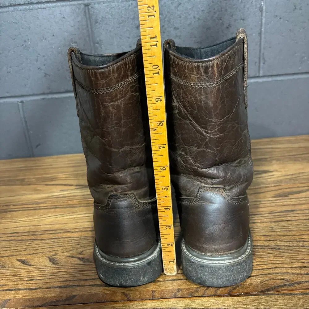 Wolverine W10682 Brown Leather Pull On Work Boots Wellington Men’s 8.5M